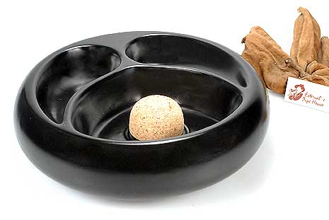 Pipe Ashtray Ceramic black Matt for two Pipes